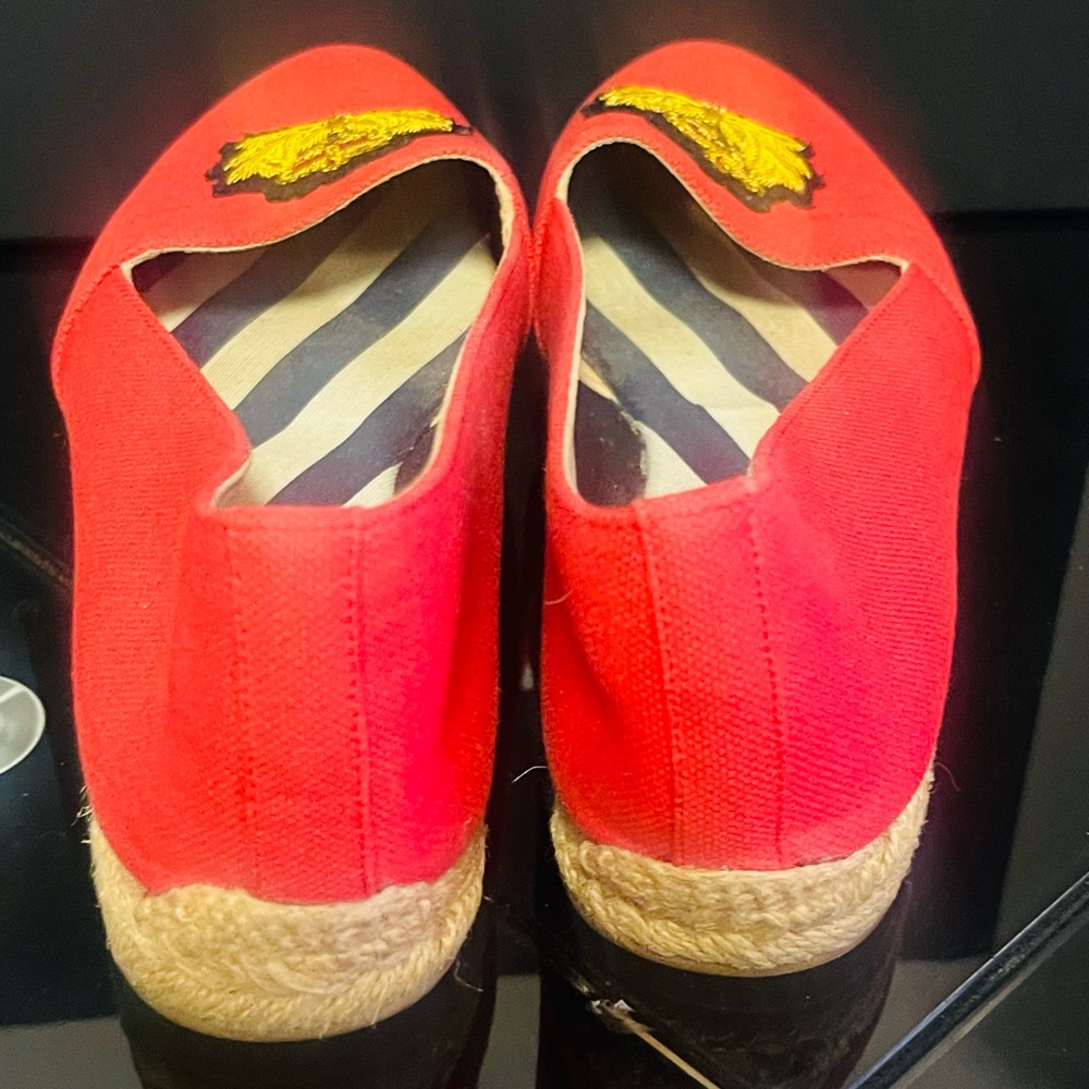 Christian Louboutin Red and Black Slip-On Espadrilles - Picture 5 of 7